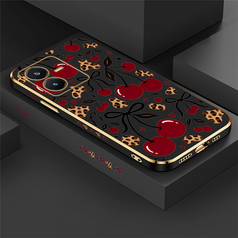 Vivo Y28 - Capa com Estampa de Cerejas para